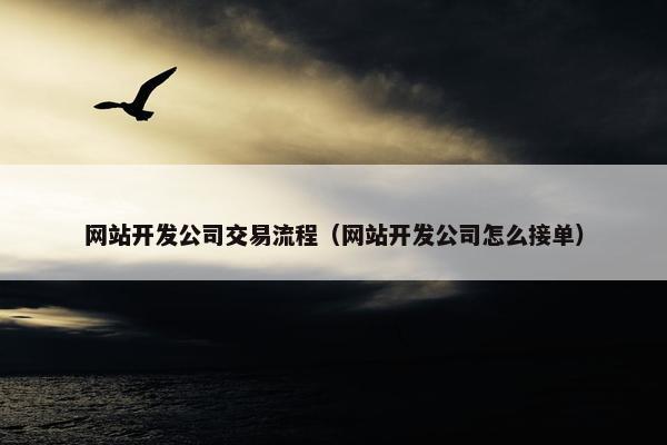 网站开发公司交易流程（网站开发公司怎么接单）