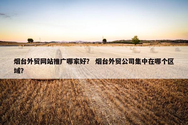 烟台外贸网站推广哪家好？ 烟台外贸公司集中在哪个区域？