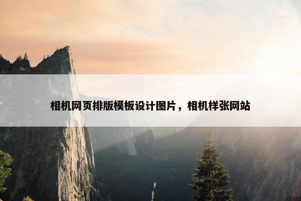 相机网页排版模板设计图片，相机样张网站