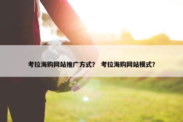 考拉海购网站推广方式？ 考拉海购网站模式？