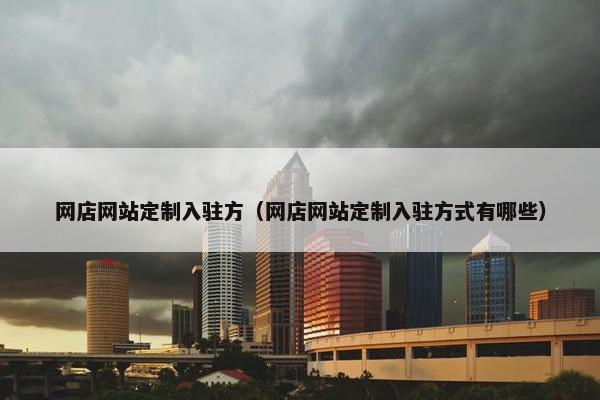 网店网站定制入驻方（网店网站定制入驻方式有哪些）