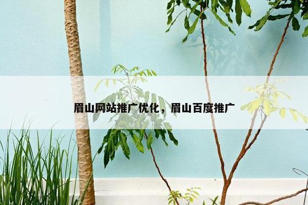 眉山网站推广优化，眉山百度推广