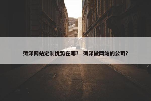 菏泽网站定制优势在哪？ 菏泽做网站的公司？