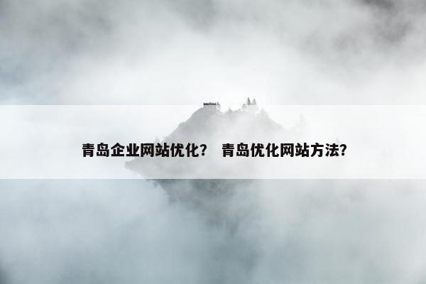 青岛企业网站优化？ 青岛优化网站方法？