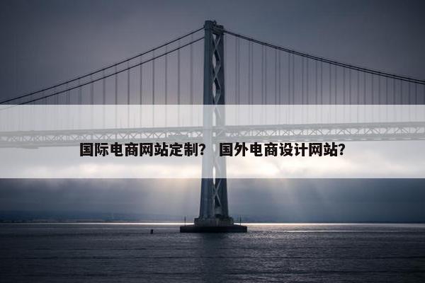 国际电商网站定制？ 国外电商设计网站？