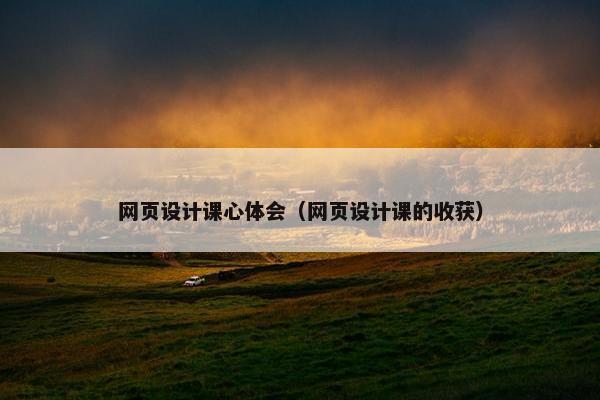 网页设计课心体会（网页设计课的收获）