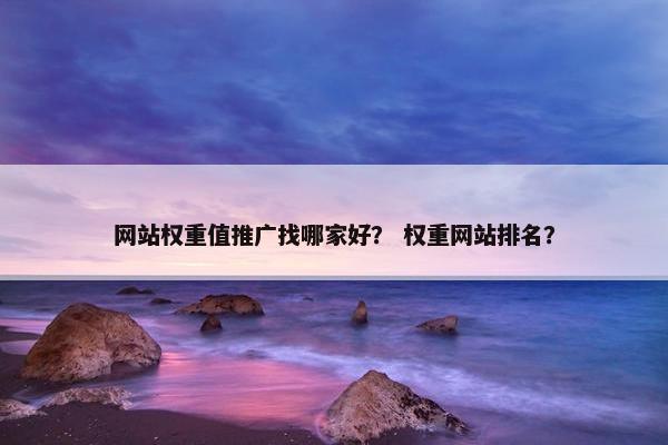 网站权重值推广找哪家好？ 权重网站排名？