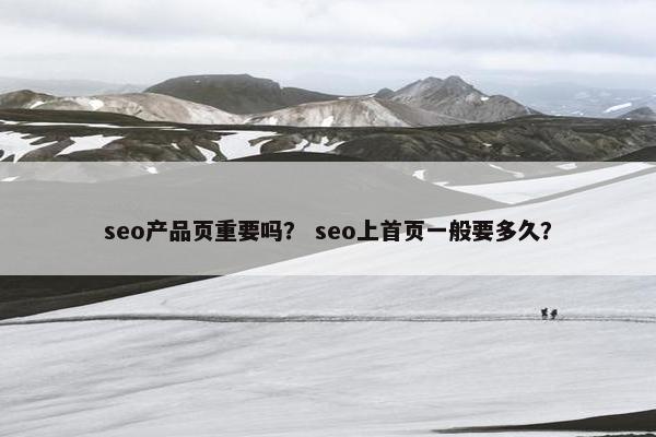 seo产品页重要吗？ seo上首页一般要多久？