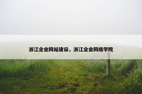 浙江企业网站建设，浙江企业网络学院