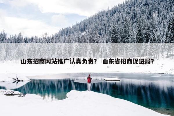 山东招商网站推广认真负责？ 山东省招商促进局？