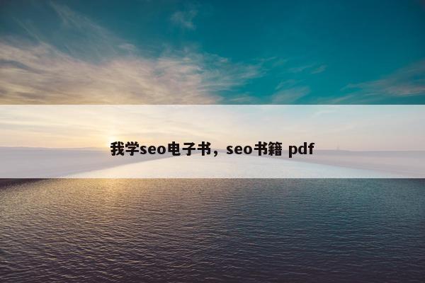 我学seo电子书，seo书籍 pdf