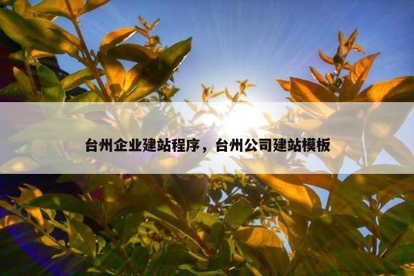 台州企业建站程序，台州公司建站模板