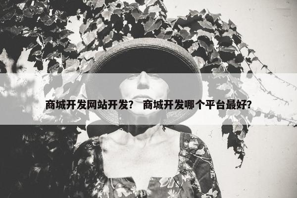 商城开发网站开发？ 商城开发哪个平台最好？
