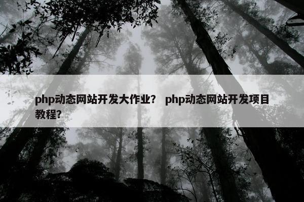 php动态网站开发大作业？ php动态网站开发项目教程？