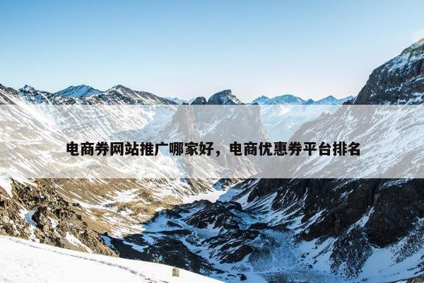 电商券网站推广哪家好，电商优惠券平台排名