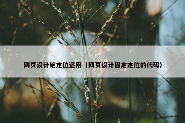 网页设计绝定位运用（网页设计固定定位的代码）