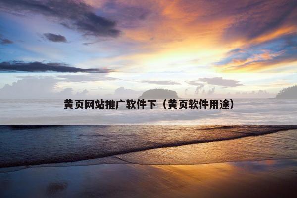 黄页网站推广软件下（黄页软件用途）