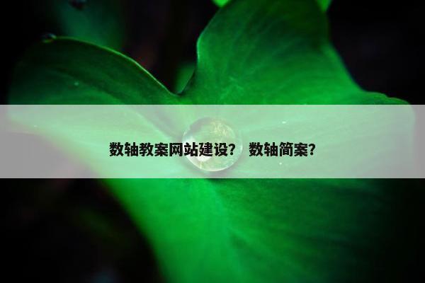 数轴教案网站建设？ 数轴简案？