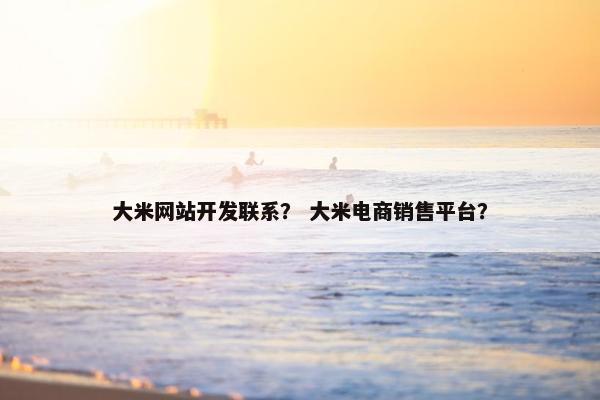 大米网站开发联系？ 大米电商销售平台？