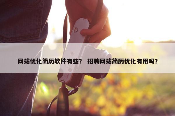 网站优化简历软件有些？ 招聘网站简历优化有用吗？