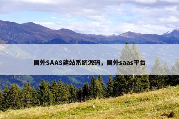 国外SAAS建站系统源码，国外saas平台