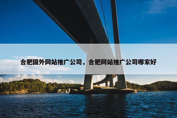合肥国外网站推广公司，合肥网站推广公司哪家好