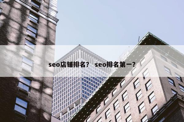 seo店铺排名？ seo排名第一？