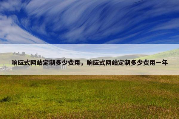 响应式网站定制多少费用，响应式网站定制多少费用一年