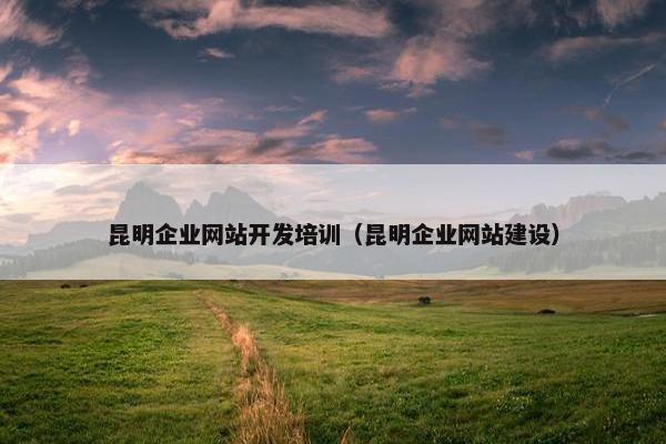 昆明企业网站开发培训（昆明企业网站建设）