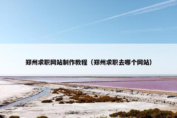 郑州求职网站制作教程（郑州求职去哪个网站）