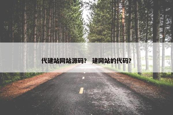 代建站网站源码？ 建网站的代码？