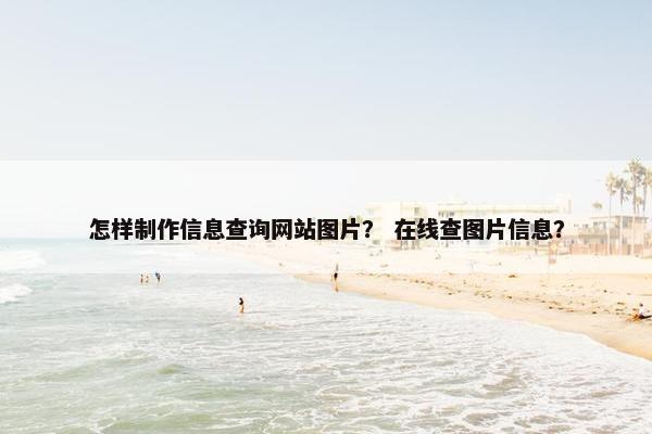 怎样制作信息查询网站图片？ 在线查图片信息？