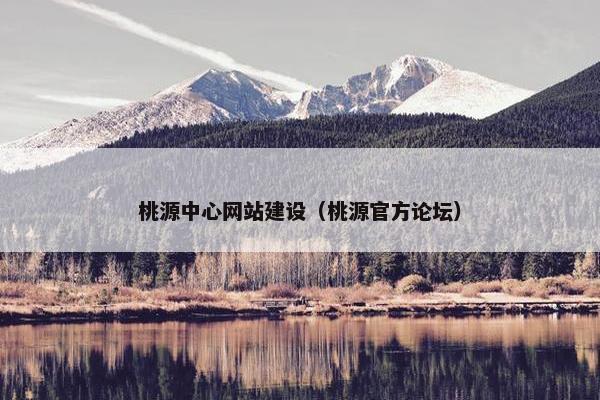 桃源中心网站建设（桃源官方论坛）