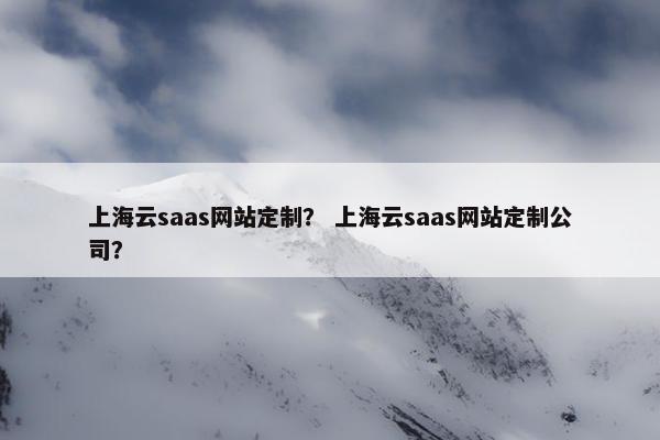 上海云saas网站定制？ 上海云saas网站定制公司？