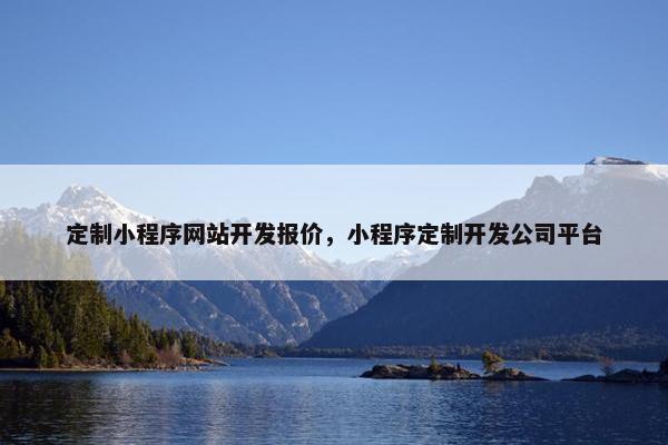 定制小程序网站开发报价，小程序定制开发公司平台