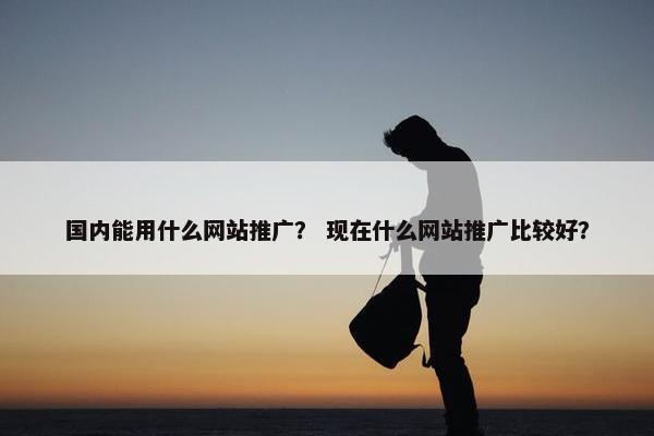 国内能用什么网站推广？ 现在什么网站推广比较好？