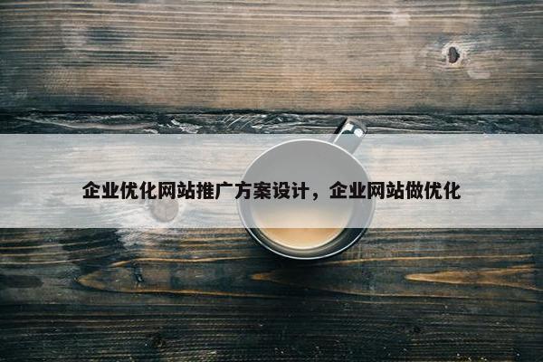 企业优化网站推广方案设计，企业网站做优化