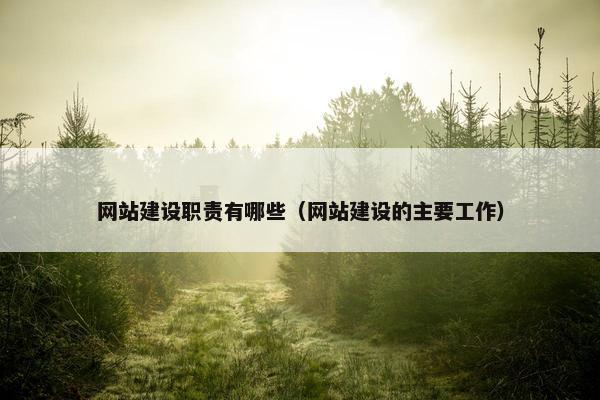 网站建设职责有哪些（网站建设的主要工作）