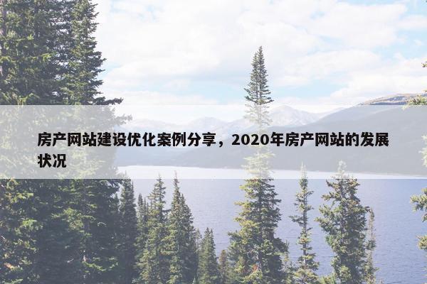 房产网站建设优化案例分享，2020年房产网站的发展状况