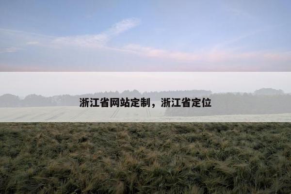 浙江省网站定制，浙江省定位