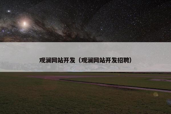 观澜网站开发（观澜网站开发招聘）
