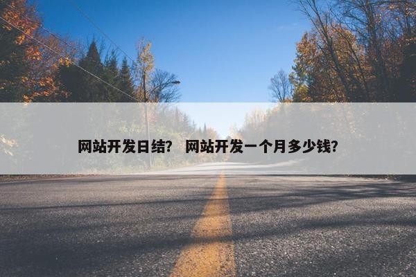 网站开发日结？ 网站开发一个月多少钱？