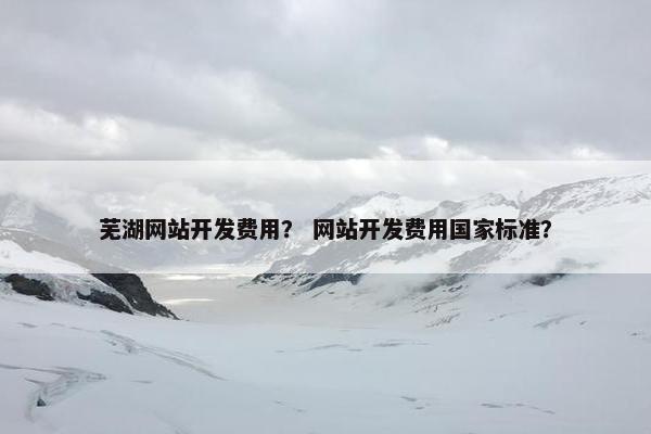 芜湖网站开发费用？ 网站开发费用国家标准？