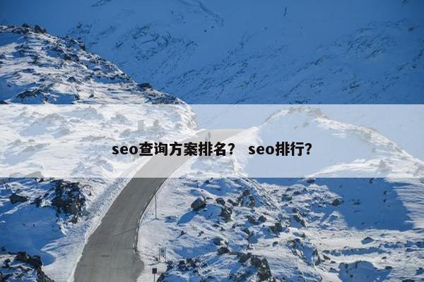 seo查询方案排名？ seo排行？
