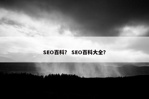 SEO百科？ SEO百科大全？