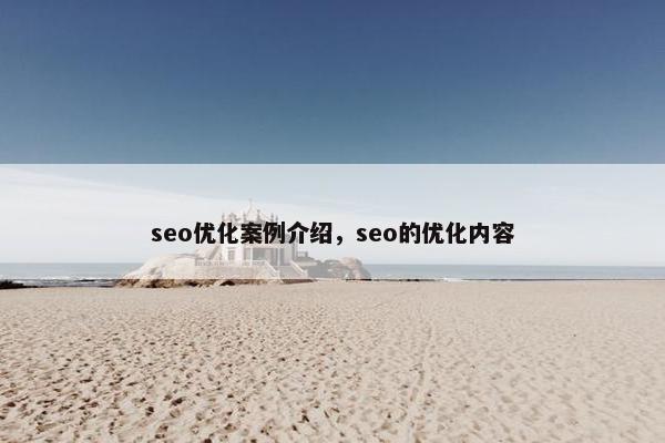 seo优化案例介绍，seo的优化内容
