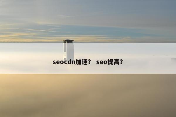seocdn加速？ seo提高？