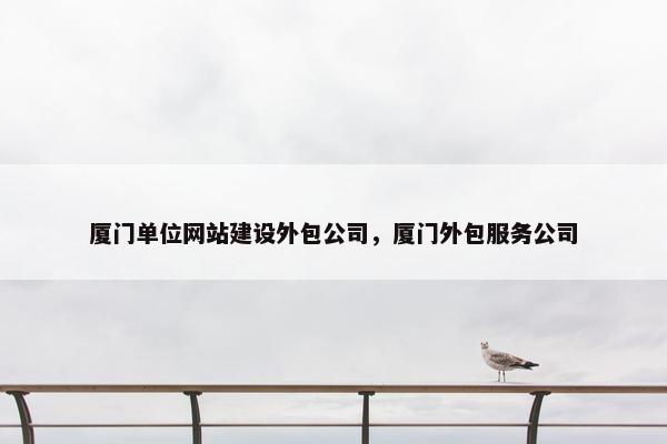 厦门单位网站建设外包公司，厦门外包服务公司