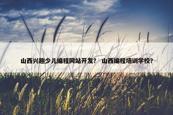 山西兴趣少儿编程网站开发？ 山西编程培训学校？