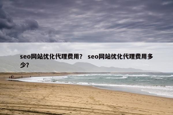 seo网站优化代理费用？ seo网站优化代理费用多少？